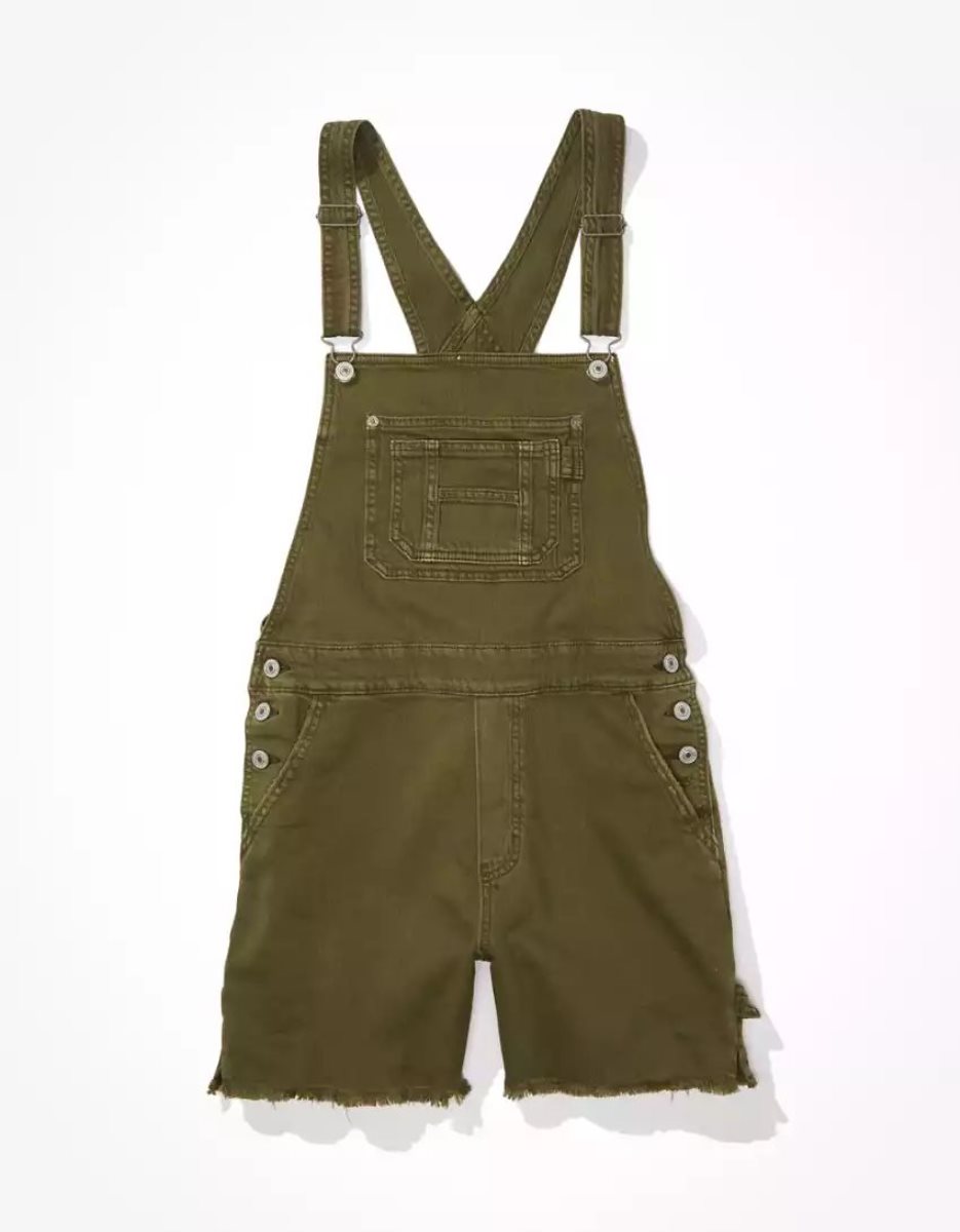 Shorts American Eagle AE Stretch Baggy Overall Vert Olive Femme | QRV-99866426